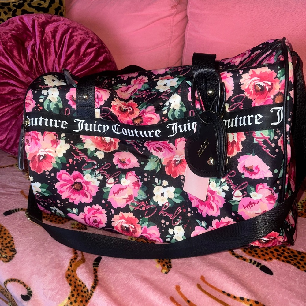 NWT Juicy couture pink rose duffle bag